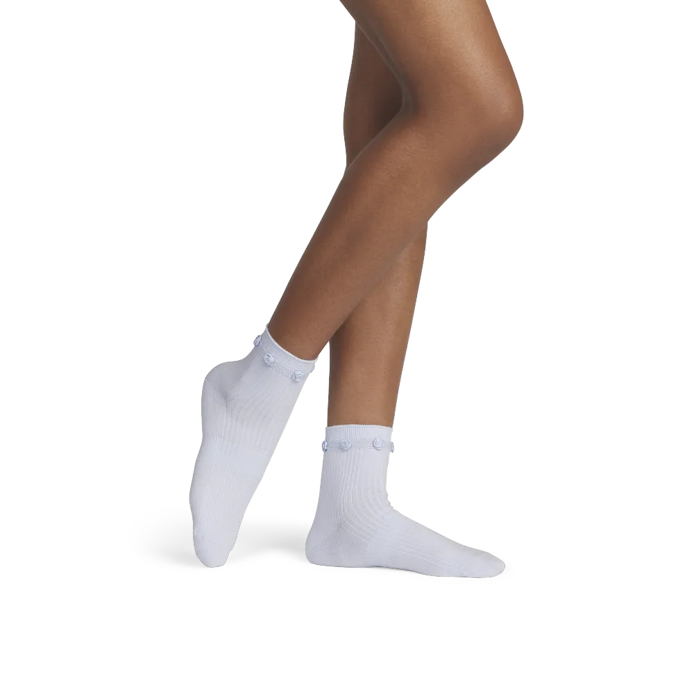 Women's Rosette True Rib Quarter Socks