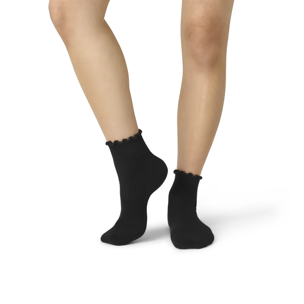 Women's Ruffle Rib Quarter Socks