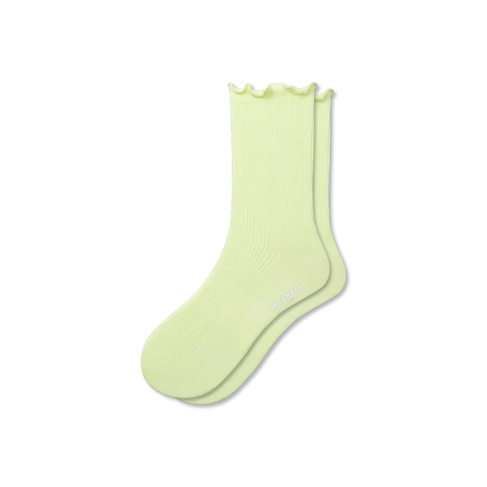 Women's Ruffle Rib Half Calf Socks