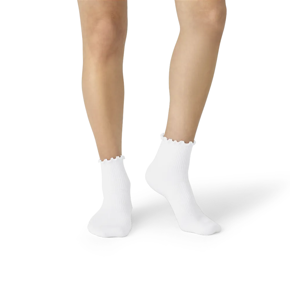 Women's Ruffle Rib Quarter Socks