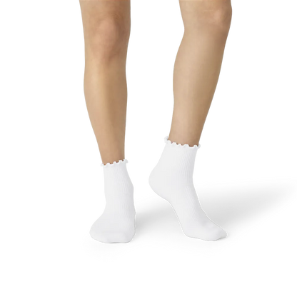 Women's Ruffle Rib Quarter Socks