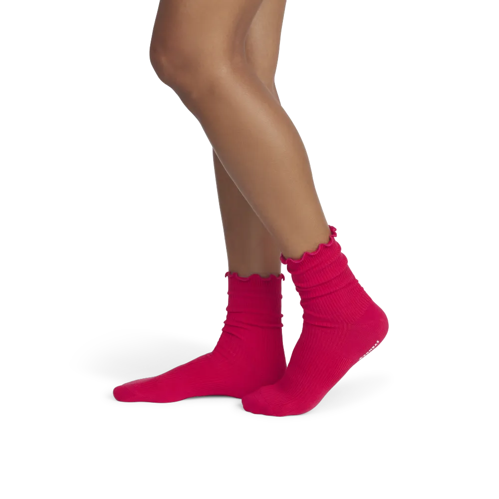 Women's Ruffle Rib Half Calf Socks