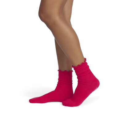 Women's Ruffle Rib Half Calf Socks