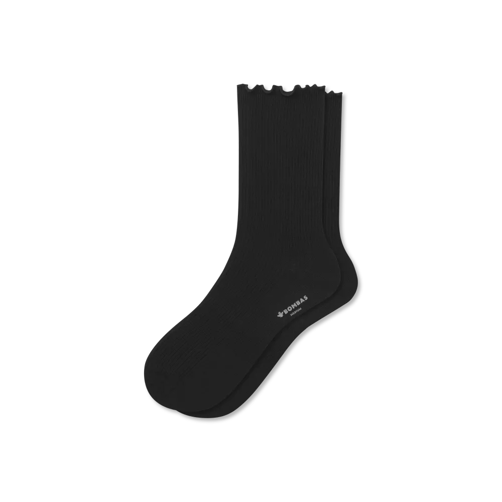 Women's Ruffle Rib Half Calf Socks