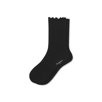 Women's Ruffle Rib Half Calf Socks