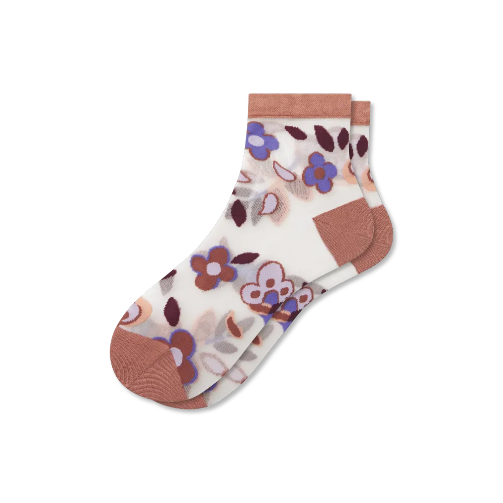 Women¡¯s Sheer Garden Party Quarter Socks