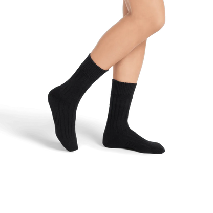Women's Merino Cashmere Blend Rib Calf Socks