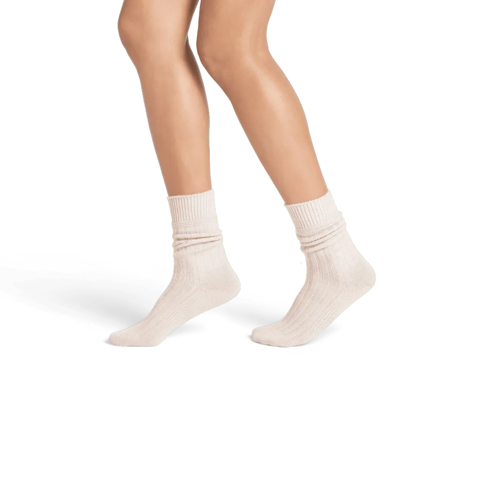 Women's Merino Cashmere Blend Rib Calf Socks