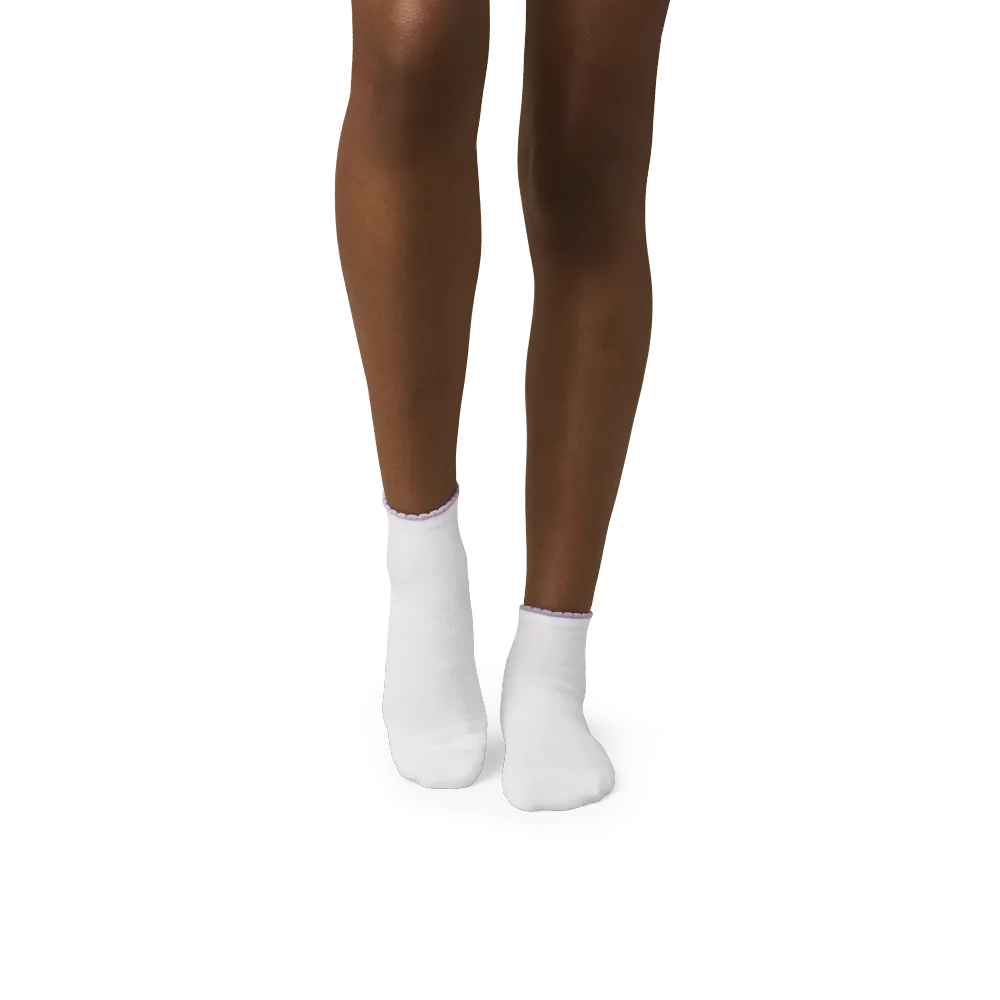 Women¡¯s Scallop Cuff Quarter Socks