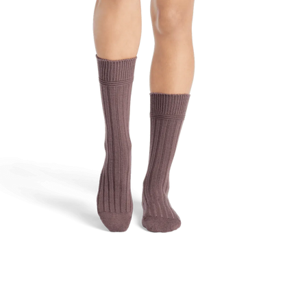 Women's Merino Cashmere Blend Rib Calf Socks