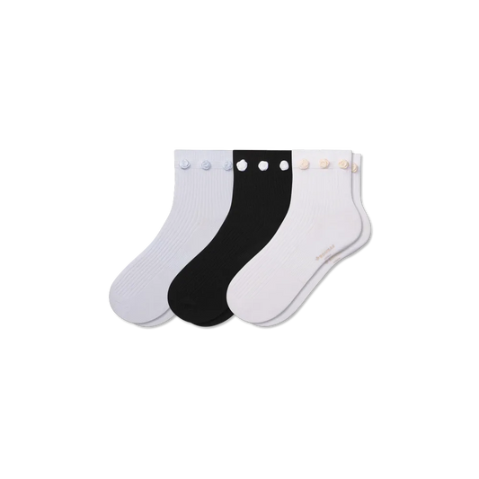 Women's Rosette True Rib Quarter Sock 3-Pack