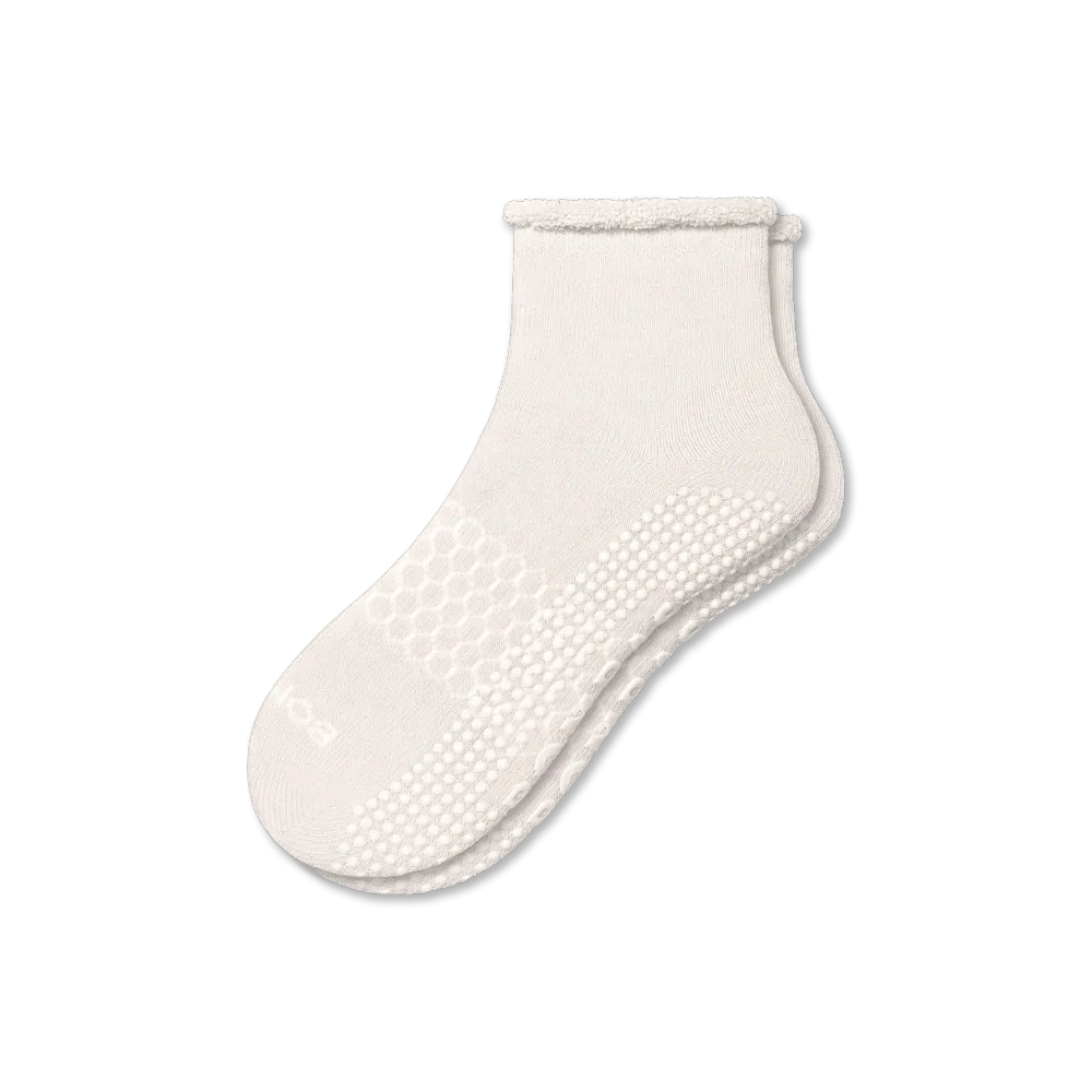 Women's Merino Wool Blend Roll-Top Gripper House Socks