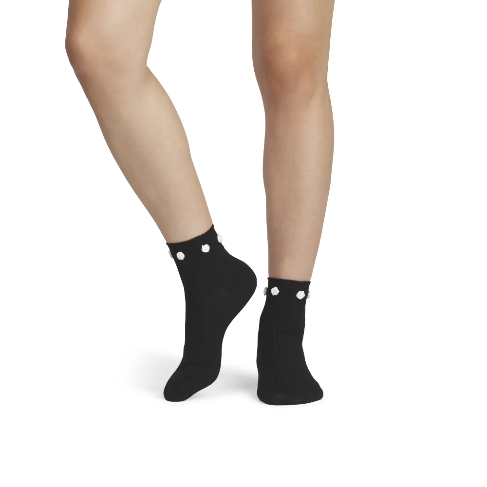 Women's Rosette True Rib Quarter Socks