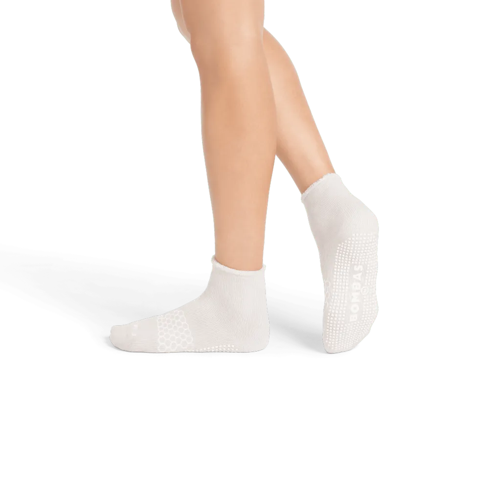 Women's Merino Wool Blend Roll-Top Gripper House Socks