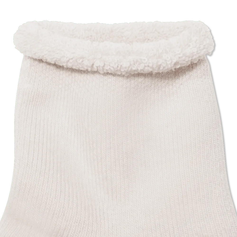 Women's Merino Wool Blend Roll-Top Gripper House Socks