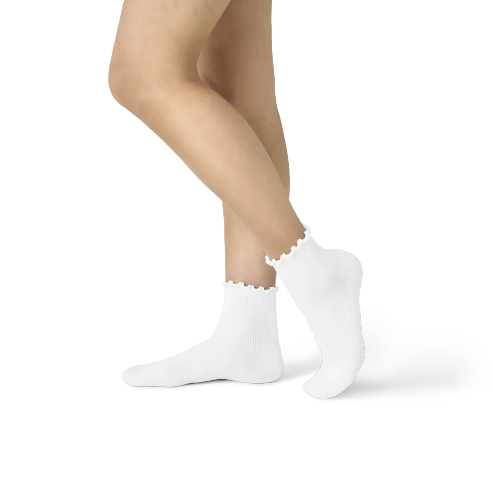 Women's Ruffle Rib Quarter Socks