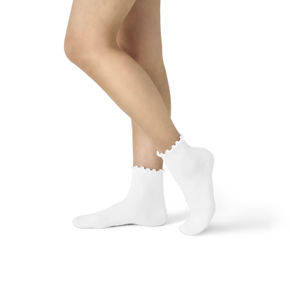 Women's Ruffle Rib Quarter Socks