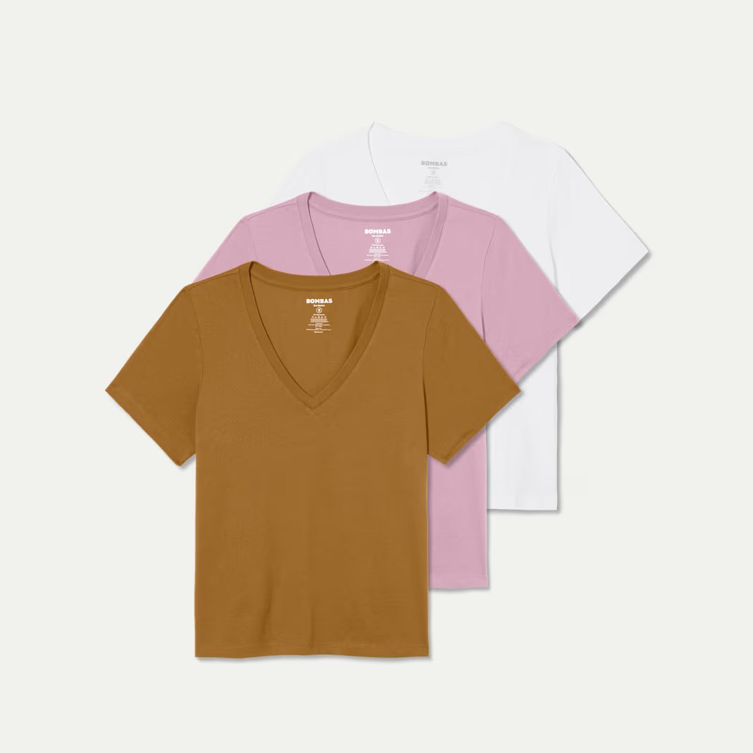 Women's Pima Cotton V-Neck T-Shirt 3-Pack