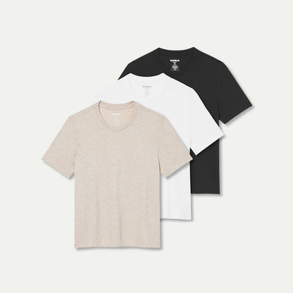Women's Pima Cotton Crew Neck T-Shirt 3-Pack
