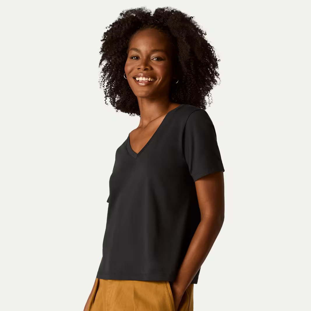 Women's Pima Cotton V-Neck T-Shirt 3-Pack