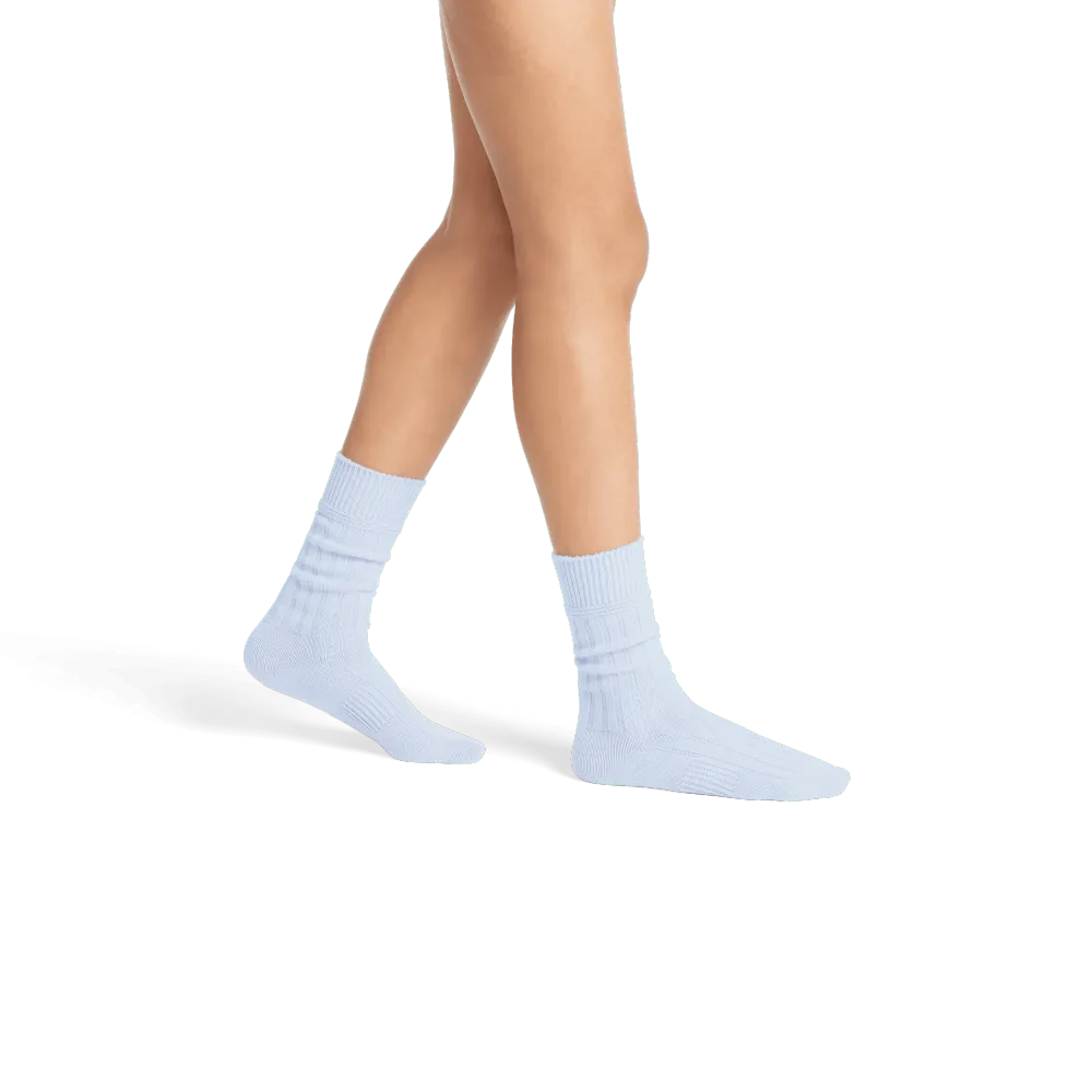 Women's Merino Cashmere Blend Rib Calf Socks