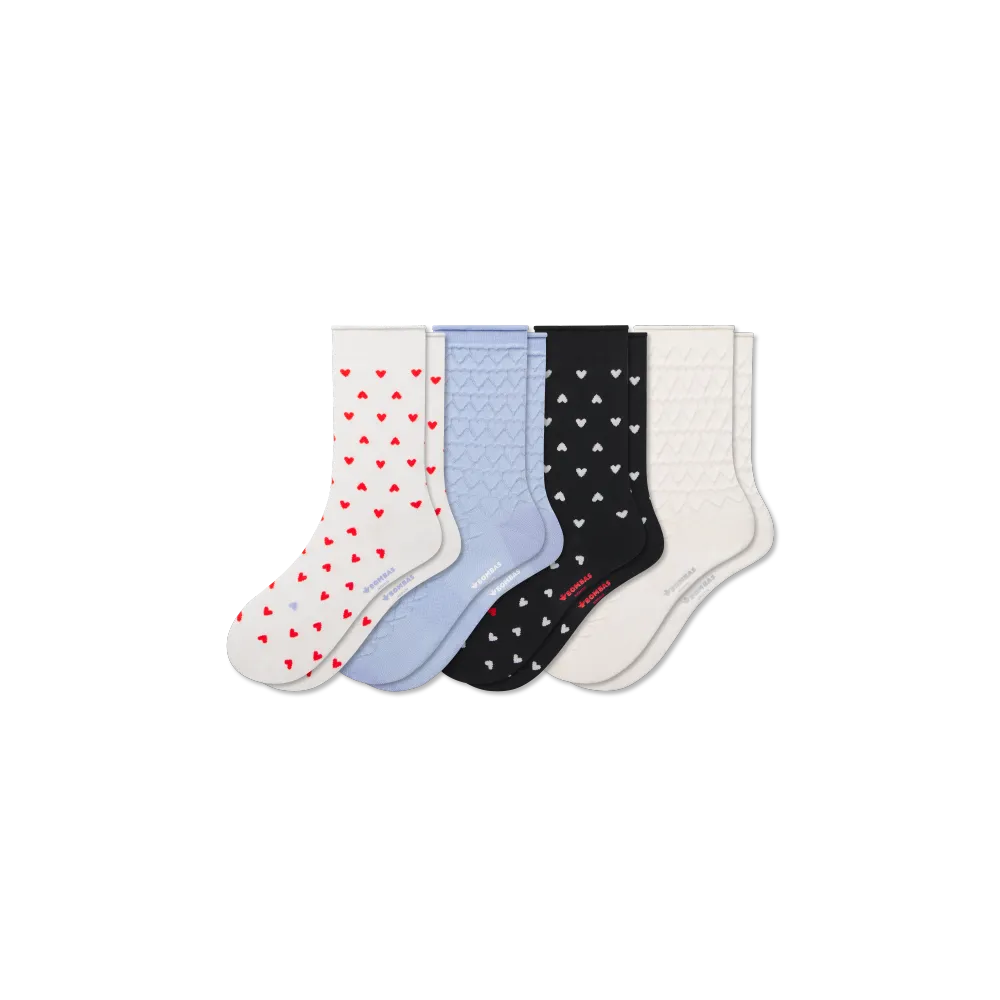Women¡¯s Hearts Half Calf Sock 4-Pack
