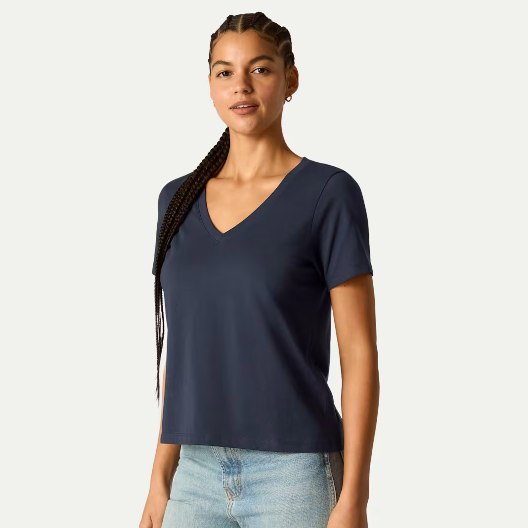 Women's Pima Cotton V-Neck T-Shirt 3-Pack