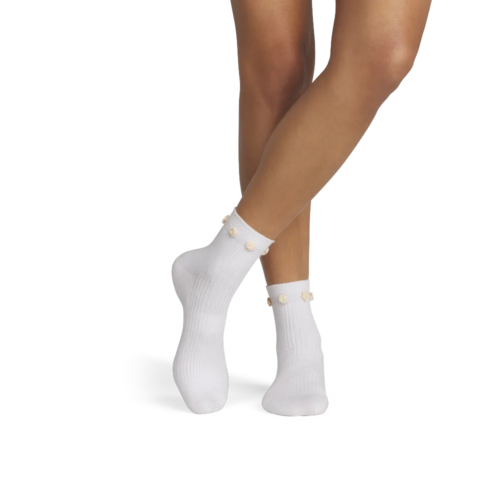 Women's Rosette True Rib Quarter Socks