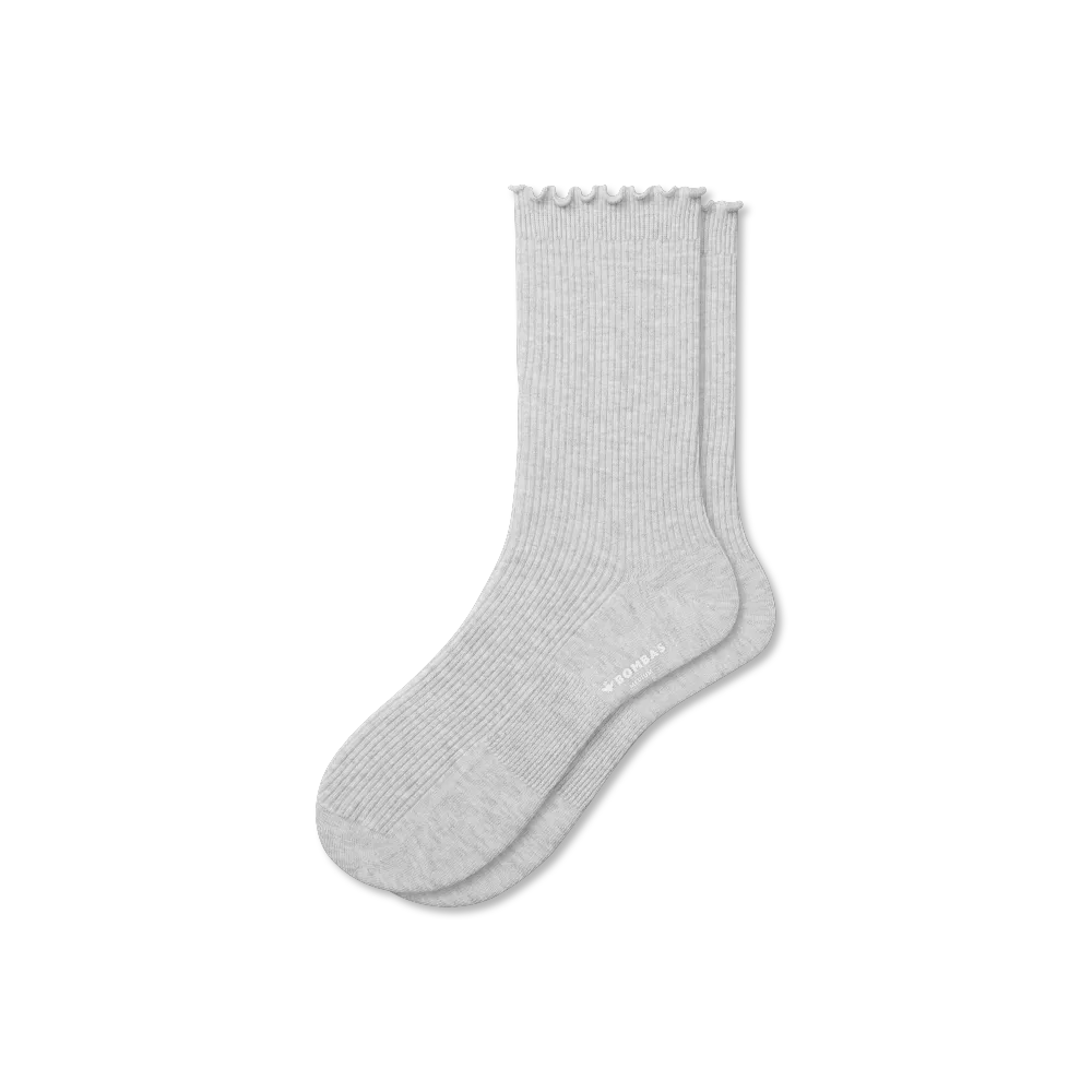 Women's Ruffle Rib Half Calf Socks