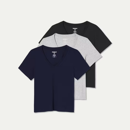 Women's Pima Cotton V-Neck T-Shirt 3-Pack