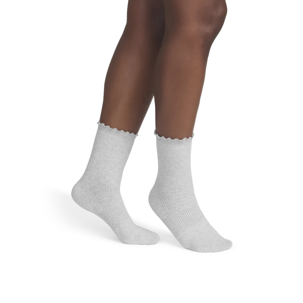 Women's Ruffle Rib Half Calf Socks