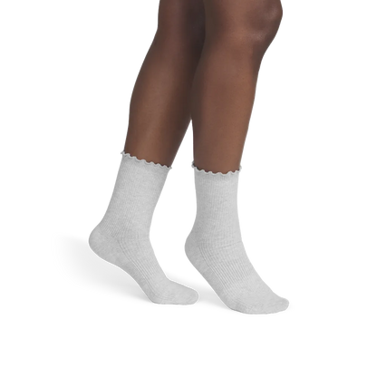 Women's Ruffle Rib Half Calf Socks