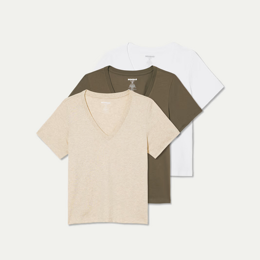 Women's Pima Cotton V-Neck T-Shirt 3-Pack