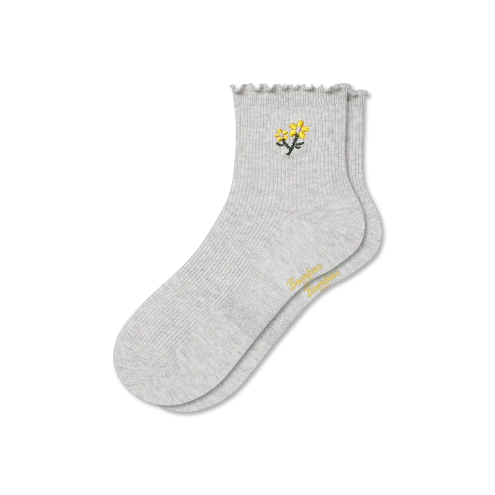 Women's Ruffle Rib Quarter Socks