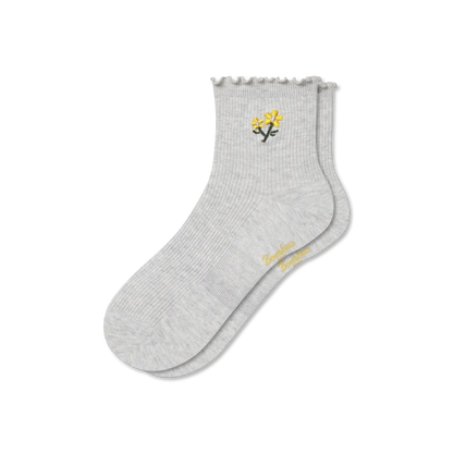 Women's Ruffle Rib Quarter Socks