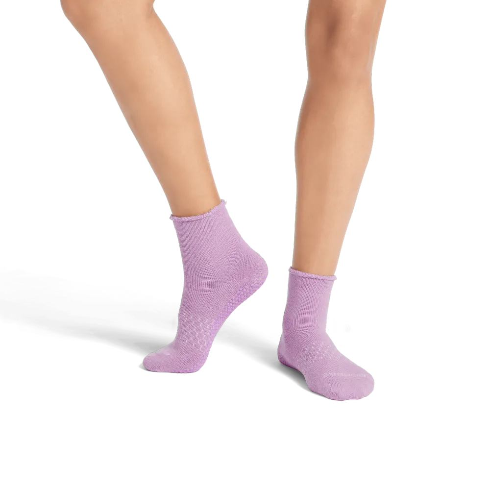 Women's Merino Wool Blend Roll-Top Gripper House Sock 3-Pack