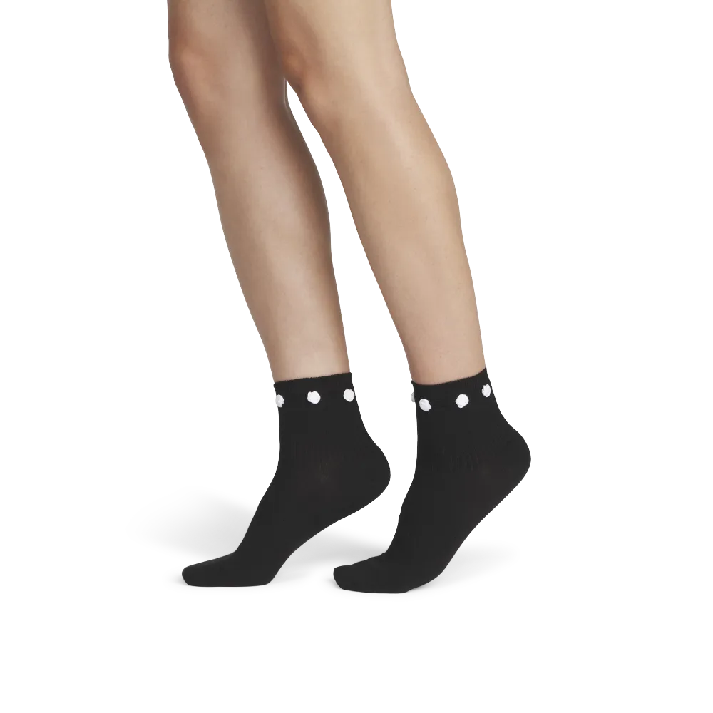 Women's Rosette True Rib Quarter Socks