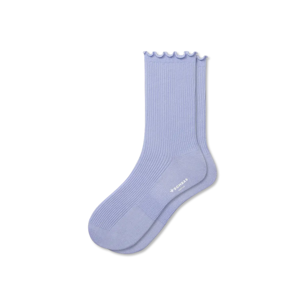 Women's Ruffle Rib Half Calf Socks