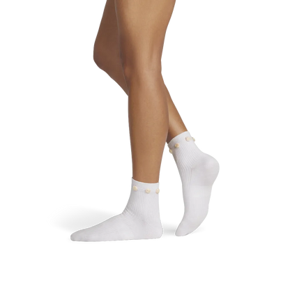 Women's Rosette True Rib Quarter Socks