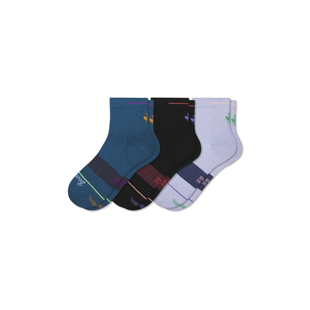 Women's Merino Wool Blend Athletic Quarter Sock 3-Pack