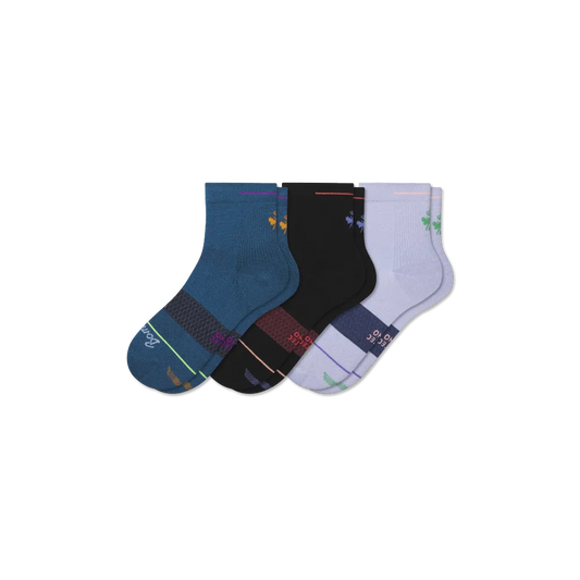 Women's Merino Wool Blend Athletic Quarter Sock 3-Pack