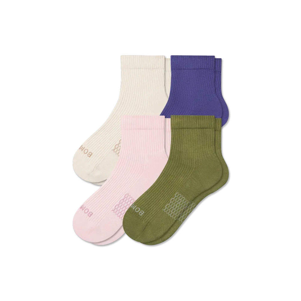 Women's Modern Rib Quarter Sock 4-Pack
