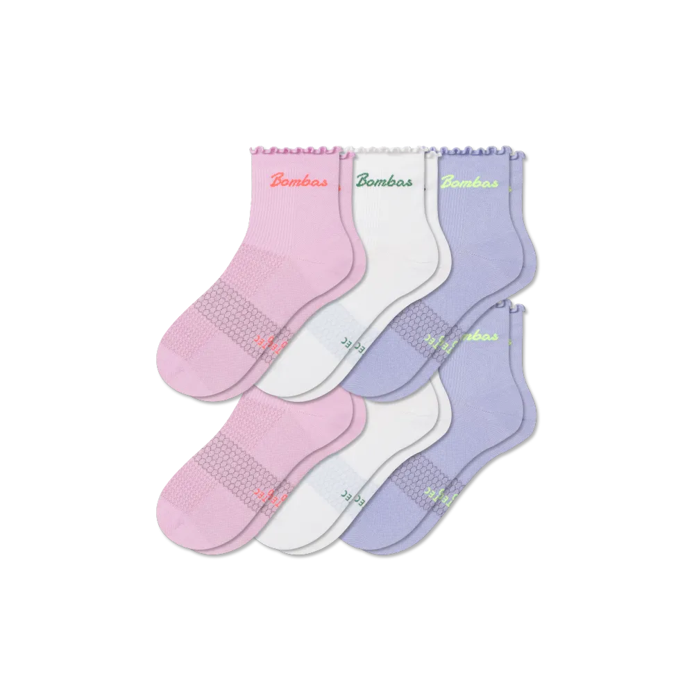 Women¡¯s Ruffle Athletic Quarter Sock 6-Pack