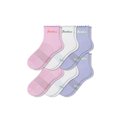 Women¡¯s Ruffle Athletic Quarter Sock 6-Pack