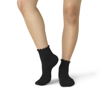 Women's Ruffle Rib Quarter Socks