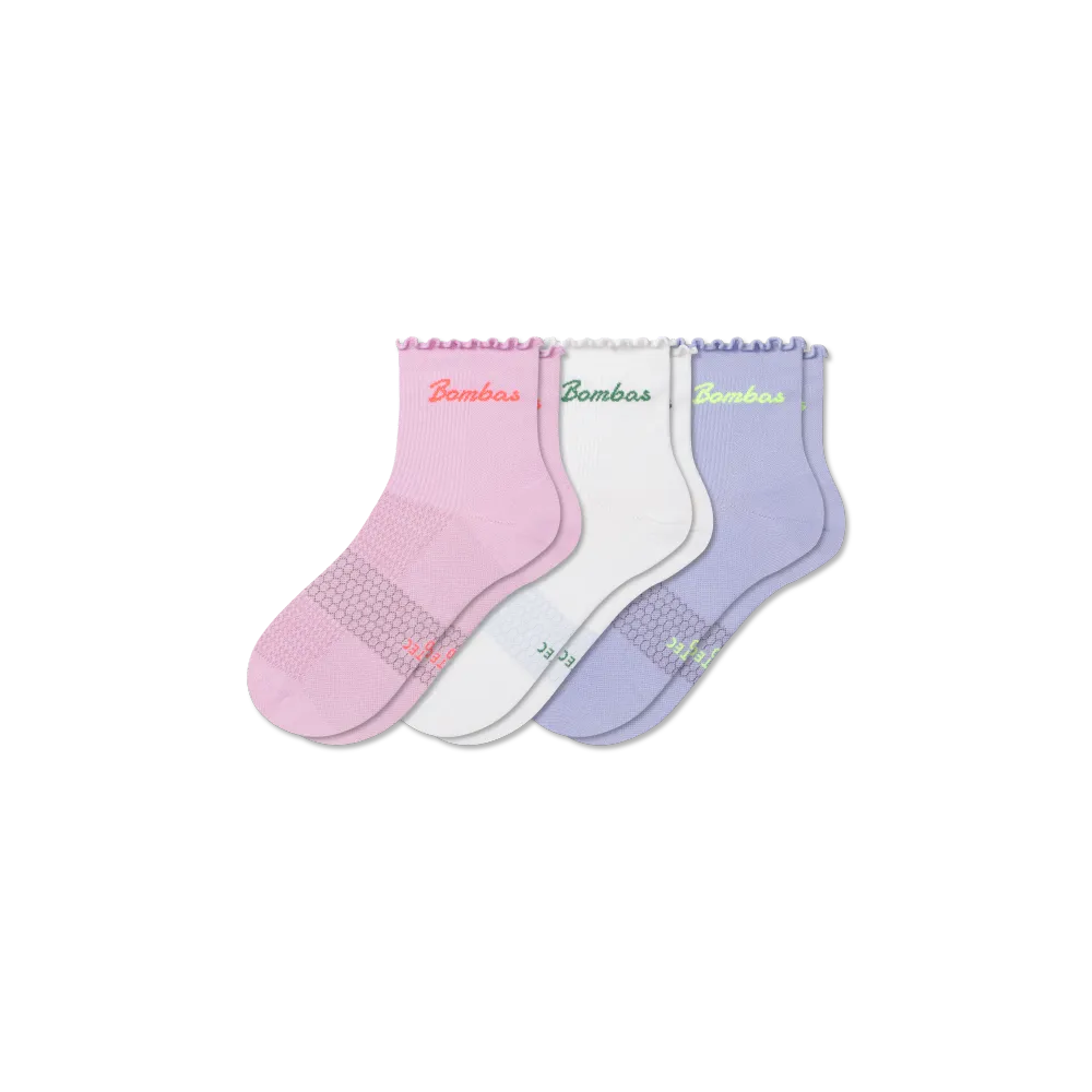 Women¡¯s Ruffle Athletic Quarter Sock 3-Pack