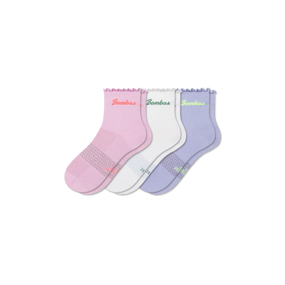 Women¡¯s Ruffle Athletic Quarter Sock 3-Pack