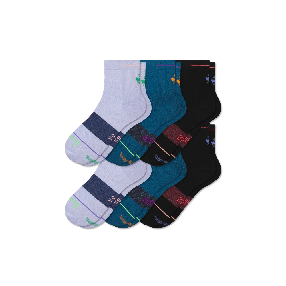 Women's Merino Wool Blend Athletic Quarter Sock 6-Pack