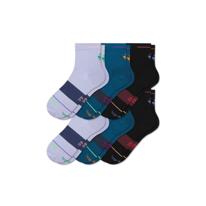 Women's Merino Wool Blend Athletic Quarter Sock 6-Pack