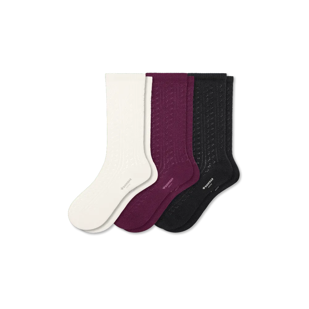 Women¡¯s Pointelle Calf Sock 3-Pack